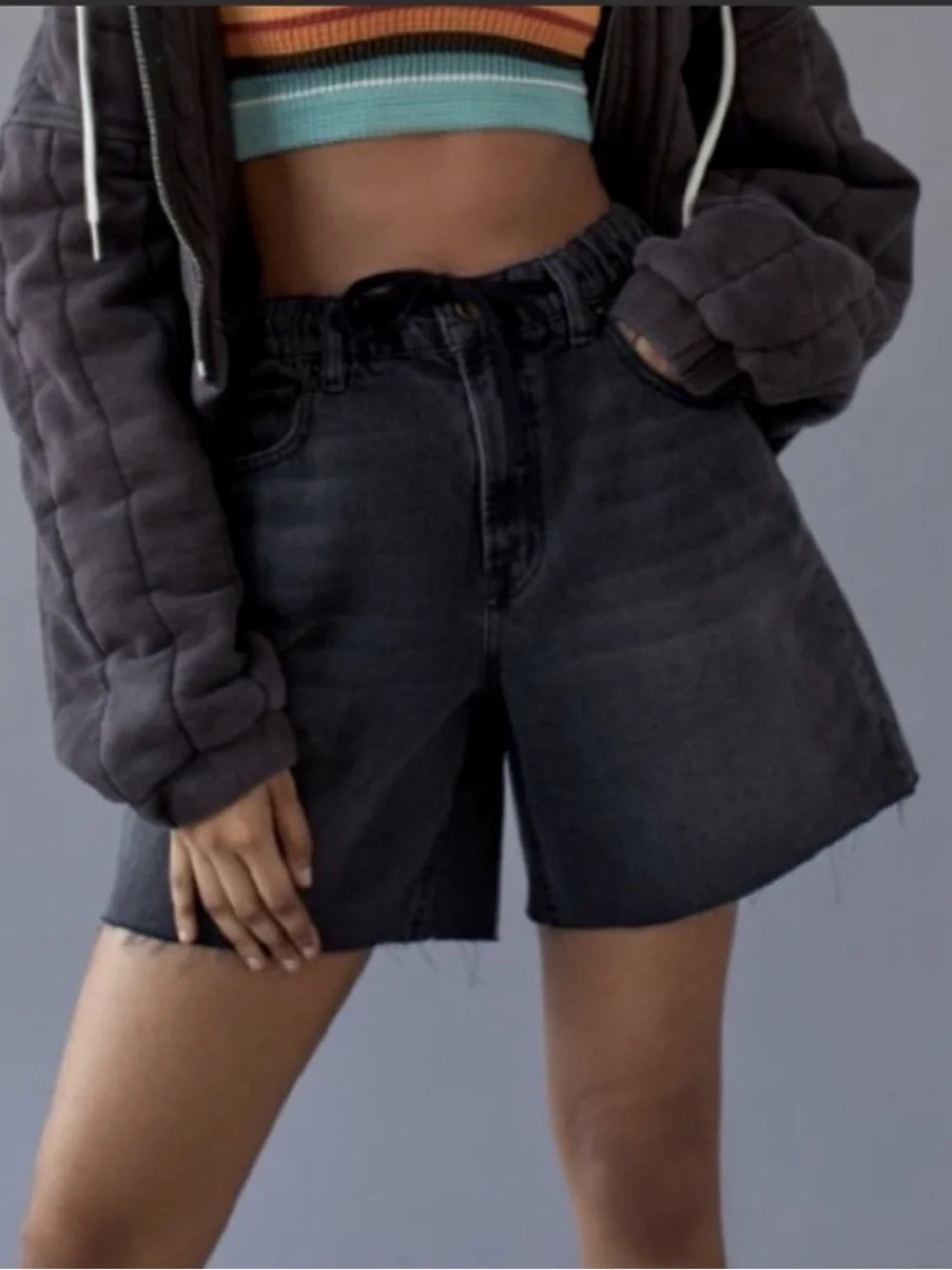 BDG By Urban Outfitters Pull On Baggy Short Black Sz L NEW WITH TAGS
